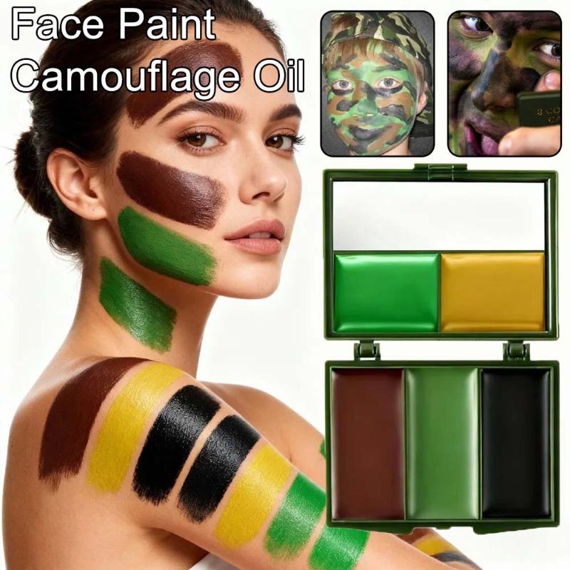 Camo Face Paint - Maquillaje de Camuflaje de Tres Colores